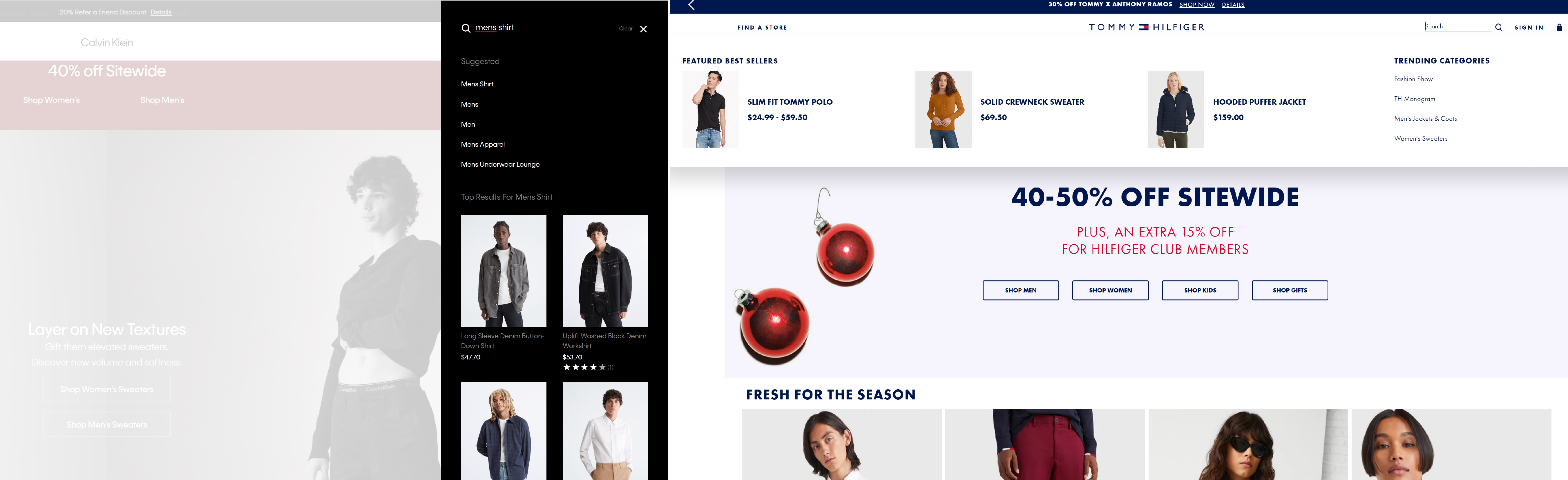 Calvin Klein & Tommy Site Search Redesign